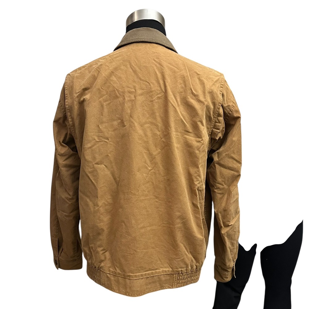 L.L. Bean Men's Vintage Tan Collared Zip Field Barn Jacket‎ Size Large Reg - Picture 5 of 10